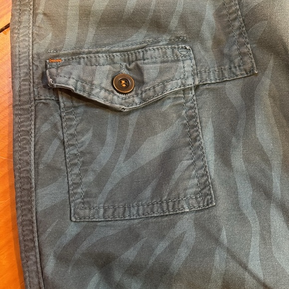 ANTHROPOLOGIE 26 Blue Zebra Print Cargo Chino Pants The Wanderer Linen Blend - Picture 6 of 10